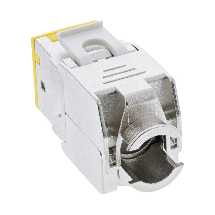 8 Piezas Pack Jack Inline Keystone Rj45, Blindado, Cat.6a, Amarillo
