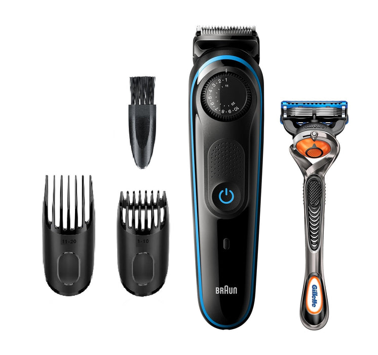 Barbero Cortapelos Braun Bt3240 Uk + Gillete Fusion 39 Ajustes Barba Lavable Control Giratorio