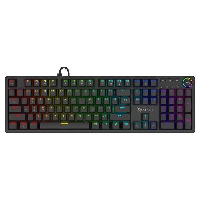 Savio Styx Outemu Peach Silent Teclado Juego Bluetooth Qwerty Internacional De Ee.Uu. Negro