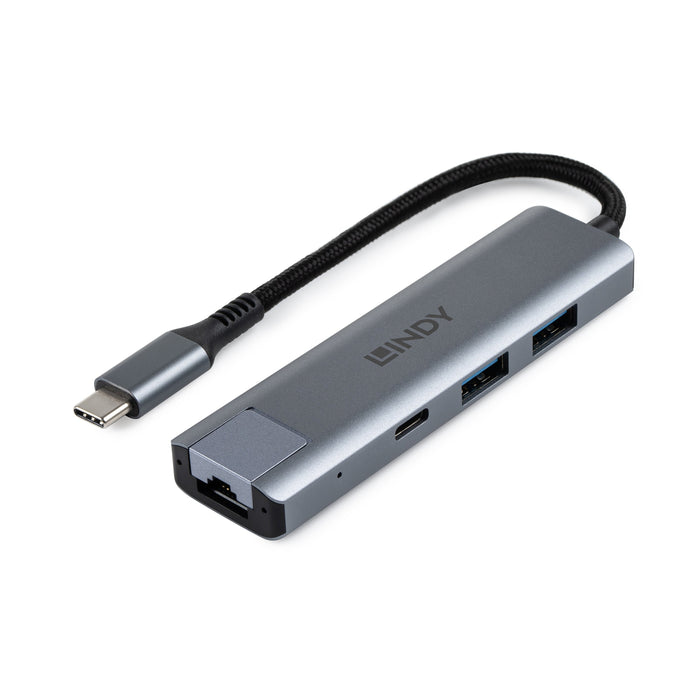 EAN 4002888434225 - Lindy 43422 hub de interfaz USB 3.2 Gen 2 (3.1 Gen 2) Type-C 10000 Mbit/s Gris imagen 1