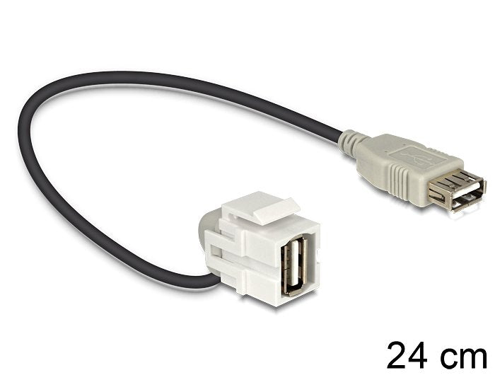 Keystone Modul Usb 2.0 A Buchse 110° > Usb 2.0 A Buchse Mit Cable Weiss