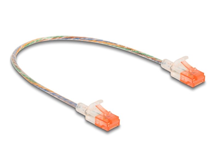 Delock Rj45 Cable De Red Cat.6a U/Utp Slim 0,3 M Transparente