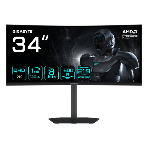EAN 4719331866754 - GIGABYTE GS34WQCA pantalla para PC 86,4 cm (34") 3440 x 1440 Pixeles Wide Quad HD LCD Negro imagen 1