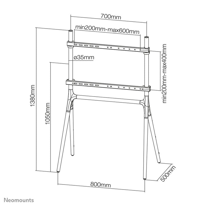 EAN 8717371447380 - Neomounts NM-M1000BLACK soporte para pantalla de señalización 177,8 cm (70") Negro imagen 10