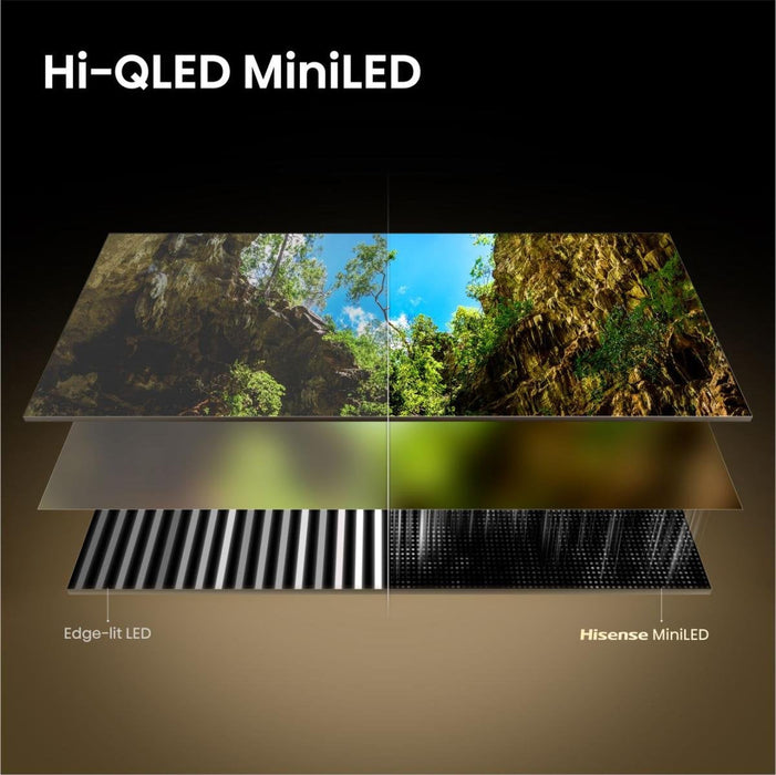 139,0cm 55" (3840x2160) Hisense 55u7se Smart Tv 4k Uled Miniled 6ms 144hz Hdmi Usb Lan Hdr Vesa Wifi Bluetooth Black