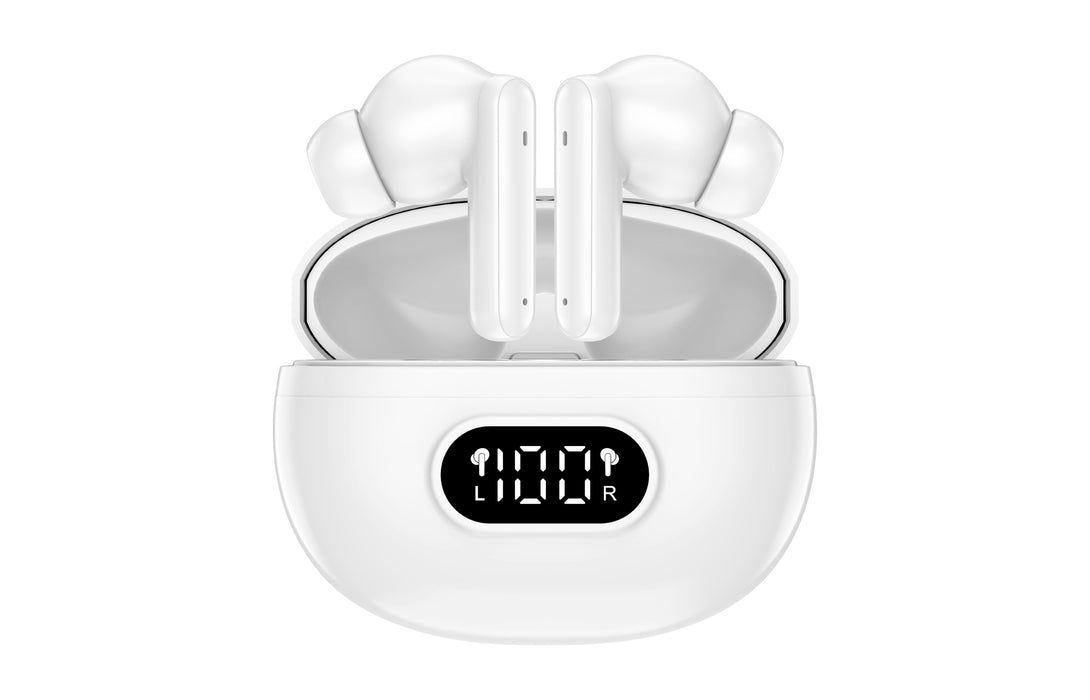 Auriculares Bluetooth Denver Inalambricos Con Enc (4 Microfonos) Blanco