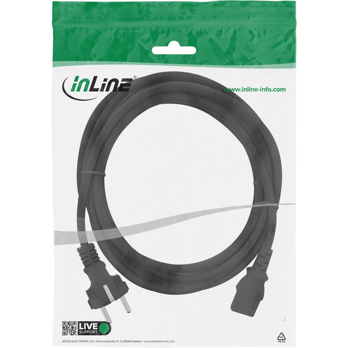 Cable De Alimentación Inline Tipo F Recto A 3 Pines Iec C13 Negro 3m