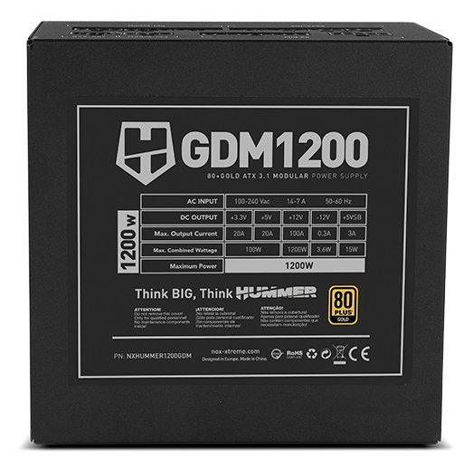 EAN 8436587976087 - NOX Hummer GDM 1200W GOLD unidad de fuente de alimentación 20+4 pin ATX ATX Negro imagen 6