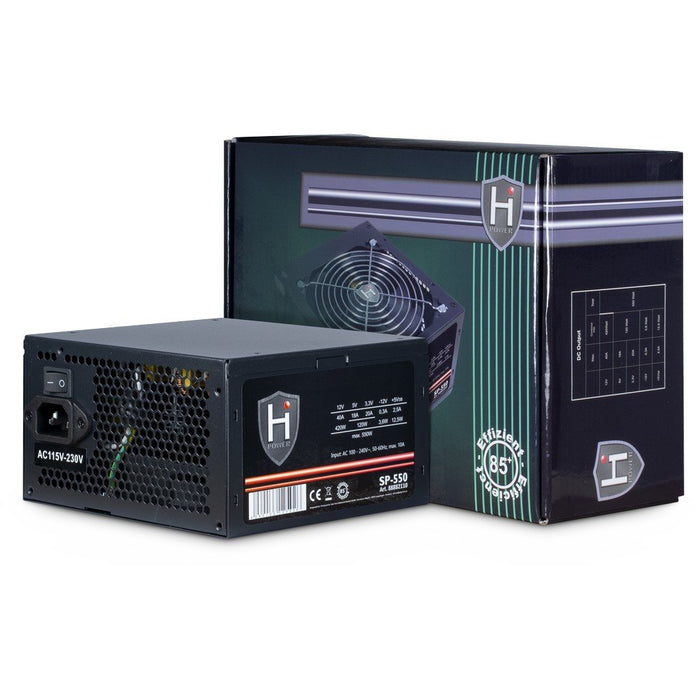 EAN 4260133125926 - Inter-Tech HIPOWER SP-550 unidad de fuente de alimentación 550 W 20+4 pin ATX ATX Negro imagen 1
