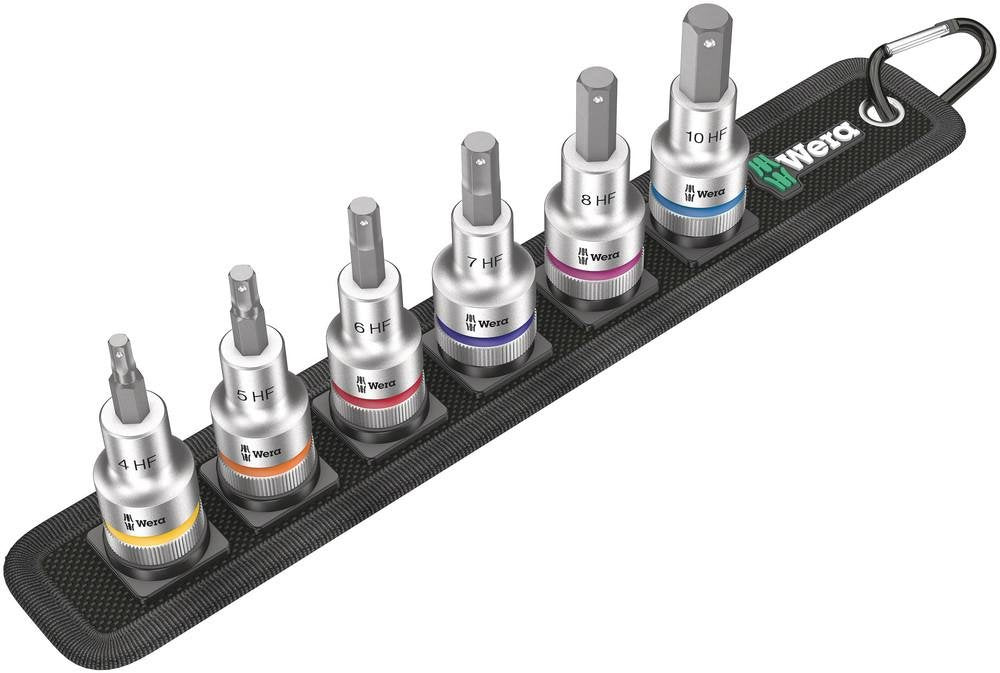Wera 05003996001 Juego De Enchufes, Llave De Tubo Negro, Juego De Enchufes, 1/2", Métrico, 6 Cabezal(Es), 4,5,6,8,10 Mm