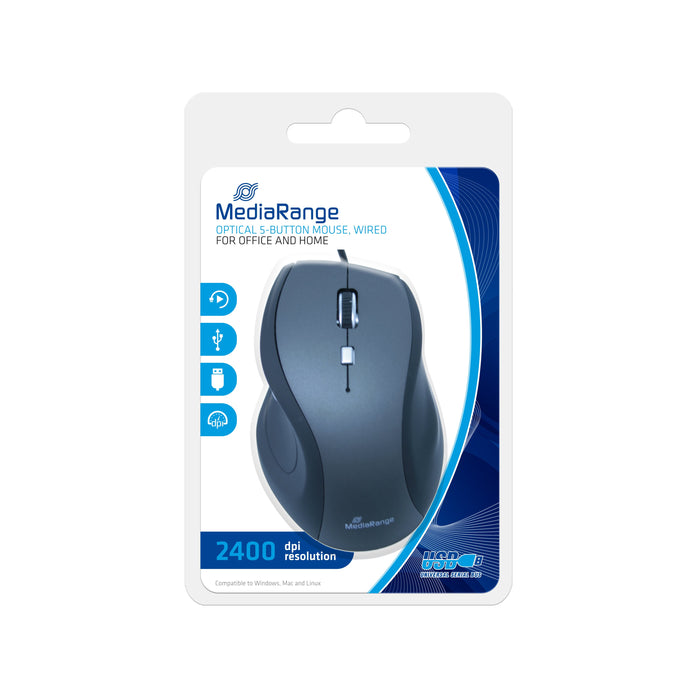 EAN 4260283117857 - MediaRange MROS202 ratón Oficina mano derecha USB tipo A Óptico 2400 DPI imagen 2