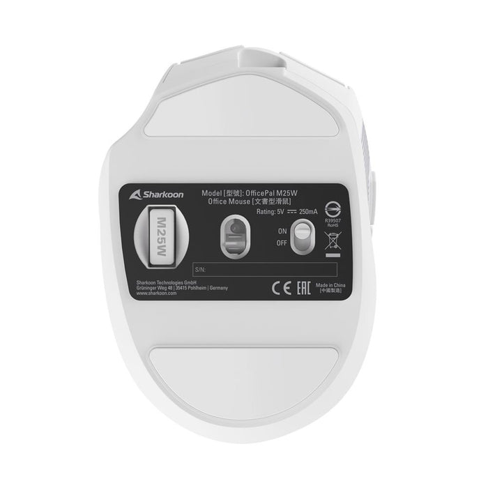EAN 4044951039654 - Sharkoon OfficePal M25W ratón Juego mano derecha RF Wireless + USB Type-C Óptico 4000 DPI imagen 2