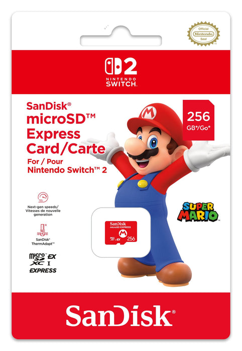 Sandisk Nintendo Switch 2 Mircosd Express Card 256 Gb, Tarjeta De Memoria En Mario-Disign 10016157