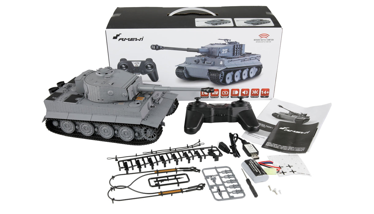 EAN 4262408975762 - Amewi Tiger 1 modelo controlado por radio Tanque Motor eléctrico 1:24 imagen 2