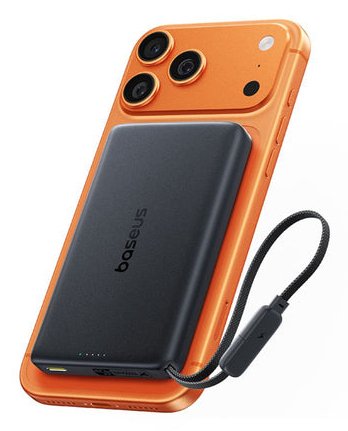 Picogo Am52 Qi2.2 Slim Magnetic Power Bank With Built-In Cable        10000mah 45w Cosmic Black