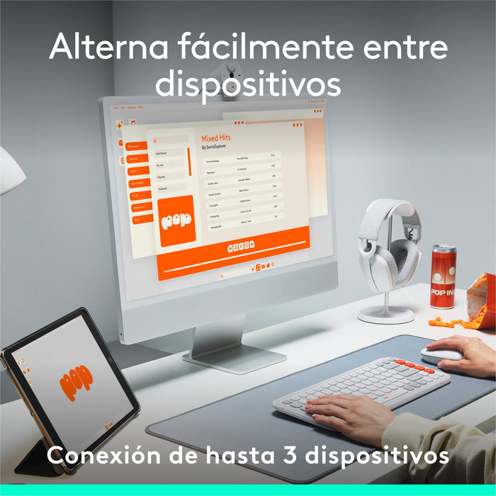 EAN 5099206127456 - Logitech 920-013069 teclado Universal Bluetooth QWERTY Español Blanco imagen 16