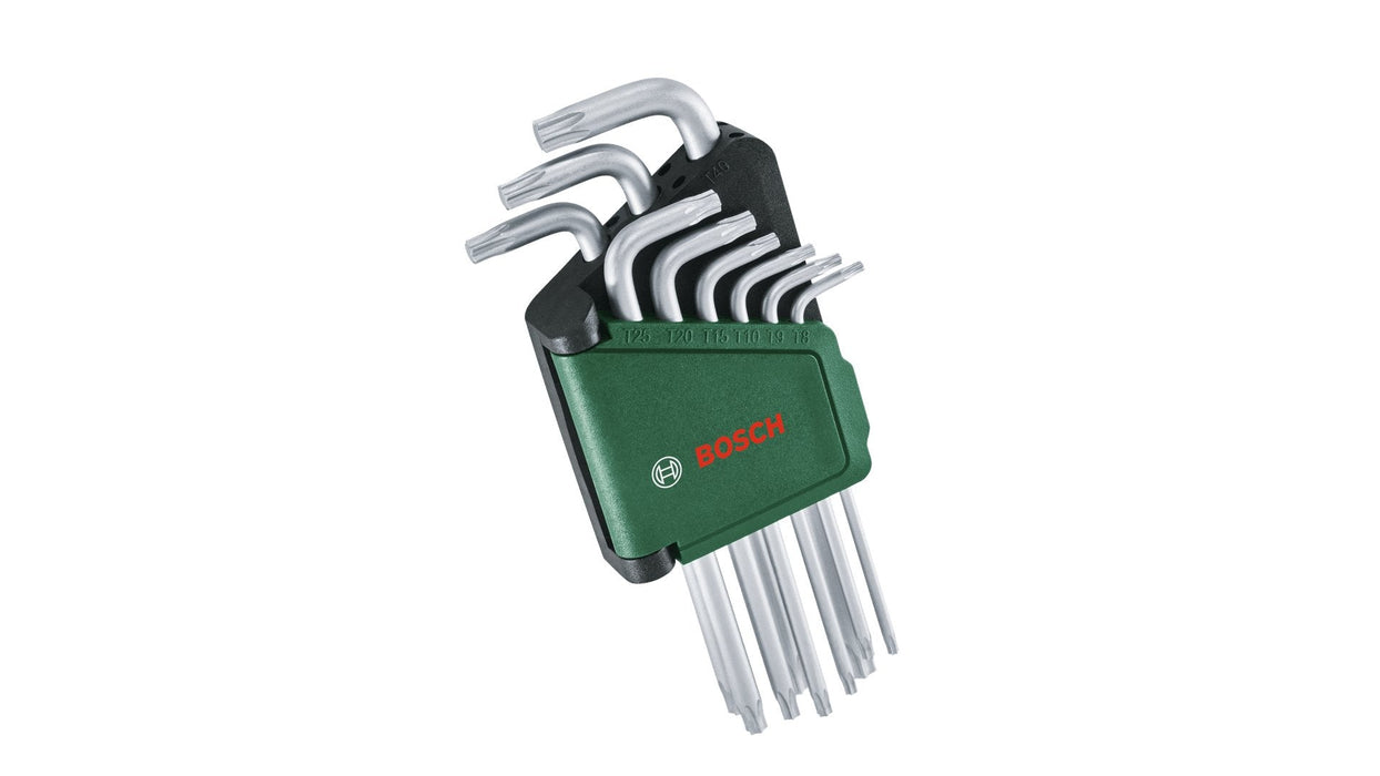 Bosch Diy & Garden Juego De Llaves Allen Torx, 9 Piezas, Destornillador Verde/Negro, Clip De Almacenamiento 1600a02z9c