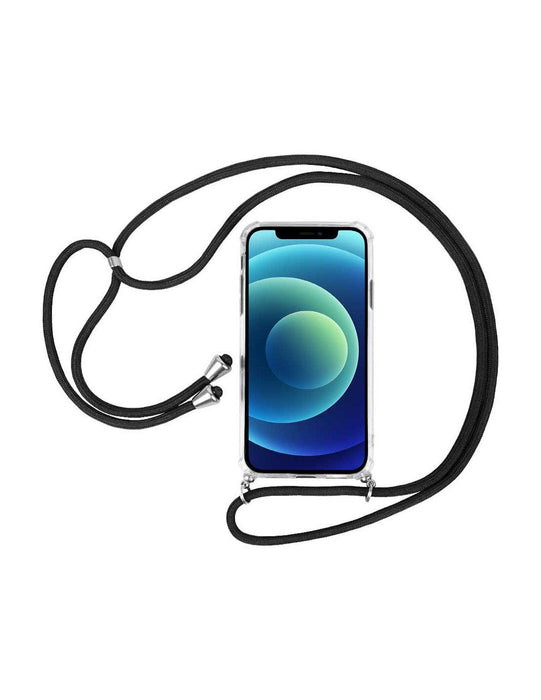 Akashi Funda Silicona Transparente Con Cuerda Antishock Colgante Apple Iphone 12/12 Pro
