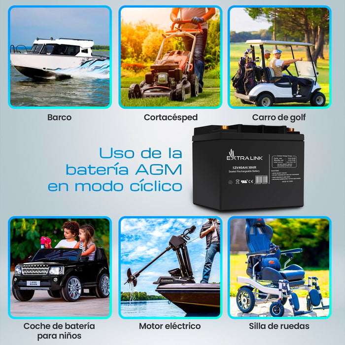 Extralink Akumulator Battery Accumulator 12v 40ah - Batterie - 40.000 Mah Sealed Lead Acid (Vrla) 13.5 V 12 Ah