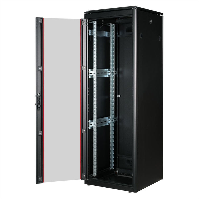 Roline 19-Zoll Netzwerkschrank Pro 36 He, 600x800 Bxt Glastr Schwarz