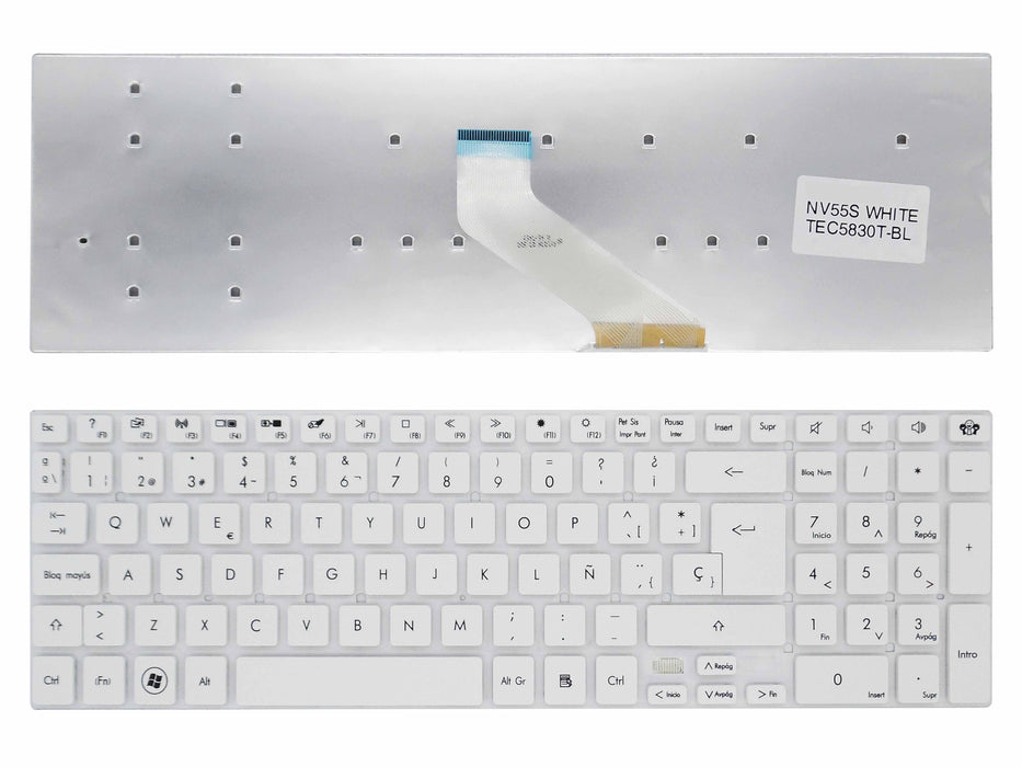 Teclado En Blanco Para Portátil Gateway Nv55