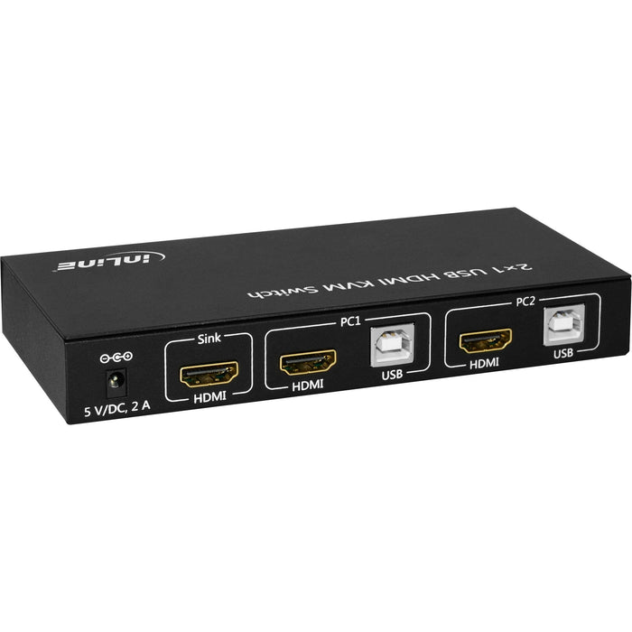 Switch Kvm Inline 2x1 Hdmi, 2x1, Hdmi 4k2k, Hub Usb 2.0, Con Audio