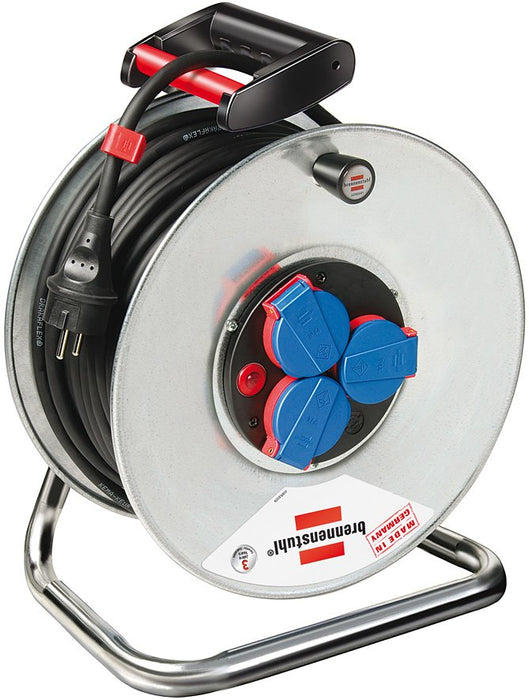 Brennenstuhl 25m H07rn-F 3g2,5 Base Múltiple 3 Salidas Ac Negro, Azul, Rojo, Plata