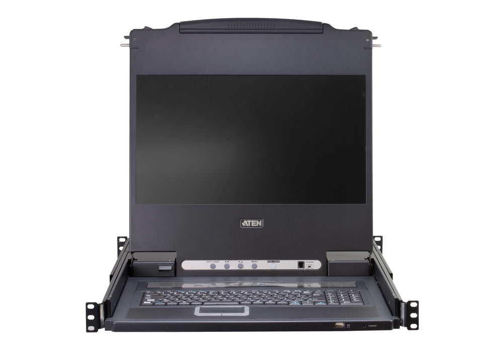 Aten Cl5708mw 43cm Wide Lcd Kvm Switch, Usb-Ps 2,Vga, 8 Port, Uk-Layout