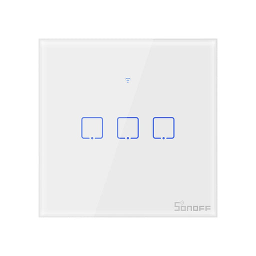 EAN 6920075725230 - Sonoff T0EU3C interruptor de luz Vidrio templado, Policarbonato (PC) Blanco imagen 1