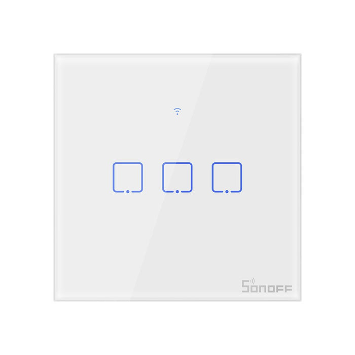 EAN 6920075725230 - Sonoff T0EU3C interruptor de luz Vidrio templado, Policarbonato (PC) Blanco imagen 1