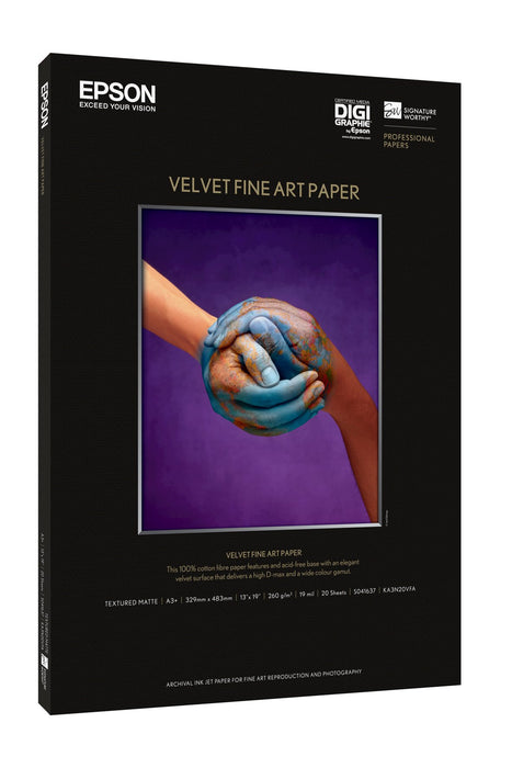 EAN 0010343841949 - Epson Velvet Fine Art Paper papel para impresora de inyección de tinta A3+ (330x483 mm) imagen 1