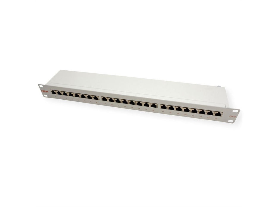 Roline Kat.6 Class E 48,26cm 19zoll-Patchpanel 24p Geschirmt Grau