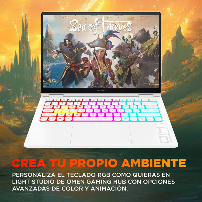 Portátil Gaming Hp Omen Transcend 14-Fb1002ns, Intel Core Ultra 7 255h, 32gb, 1tb Ssd, Nvidia Geforce Rtx 5060 8gb, 14" Oled, W11 - Blanco