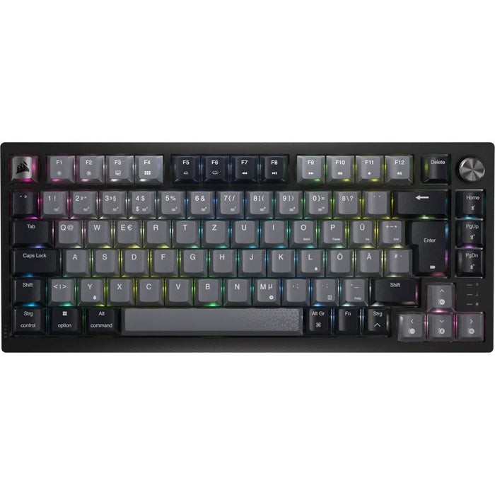 Corsair Gaming K65 Plus Wireless 75% Rgb Gaming Teclado, Mlxrojo- Negro, Gris