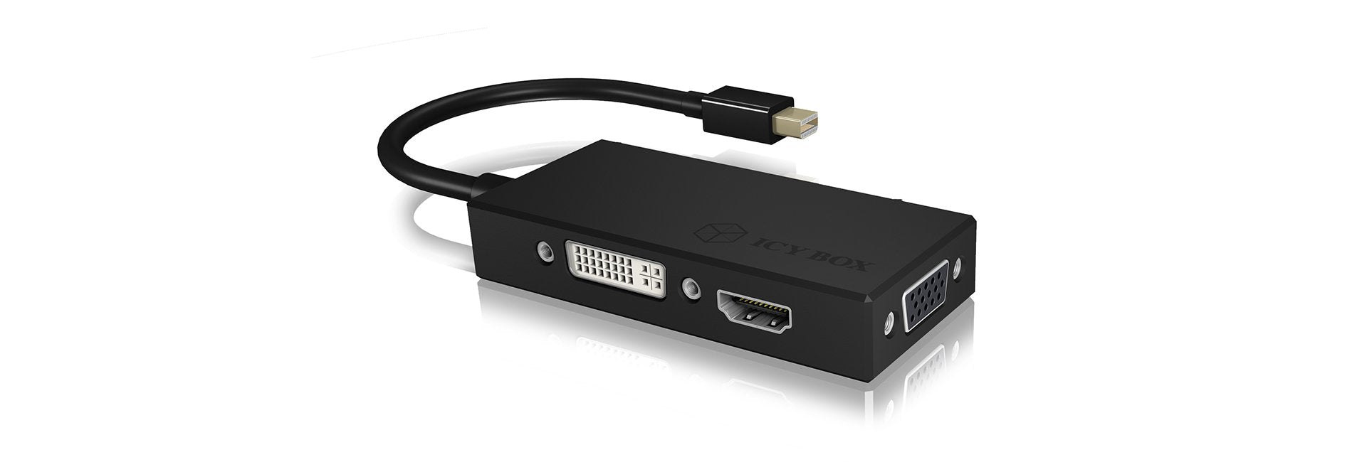 EAN 4250078165651 - ICY BOX IB-AC1032 Mini DisplayPort DVI-D + VGA (D-Sub) + HDMI Negro imagen 9