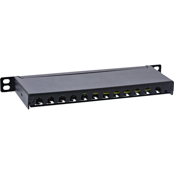 Inline® 10" Patch Panel Cat.6a 0.5u 12-Port, With Dust Projoection, Negro