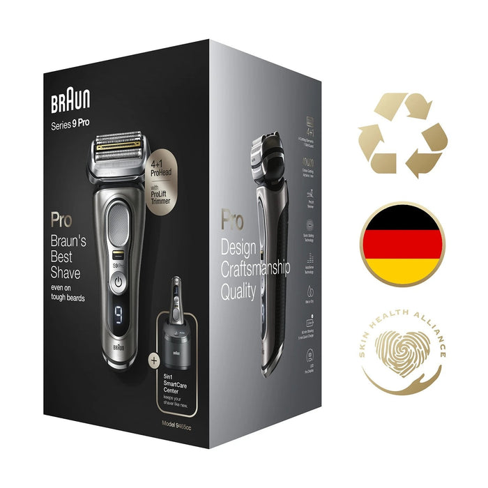 Braun Series 9 Pro 9485cc Máquina De Afeitar De Láminas Recortadora Negro, Plata