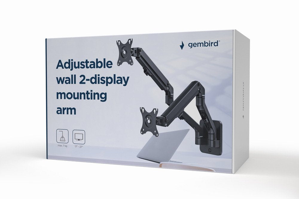 Ajustable Wall Display Mounting Arm Up To 27" 7 Kg  Gembird