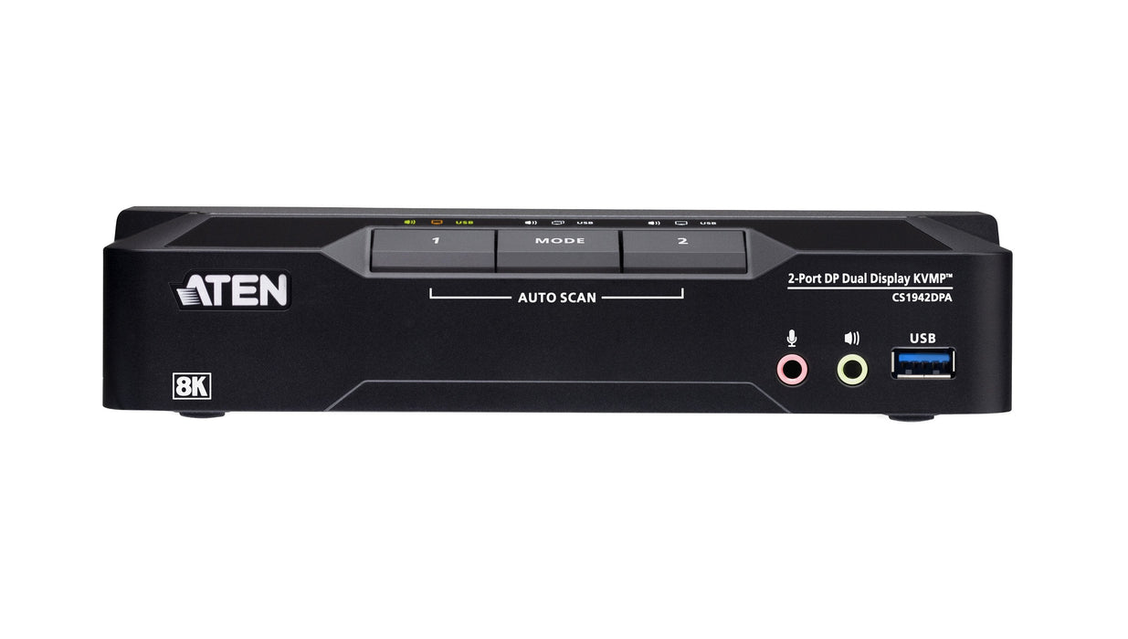 Switch Kvmp Displayport 8k Dual Display Usb 3.0 De 2 Puertos (Cables Incluidos)