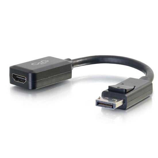 C2g 8in Displayport To Hdmi Adapter Dp To Hdmi Adapter 1080p Black M/F Adaptador De Vídeo Displayport Macho A Hdmi Hembra 20.3 Cm Blindado Negro