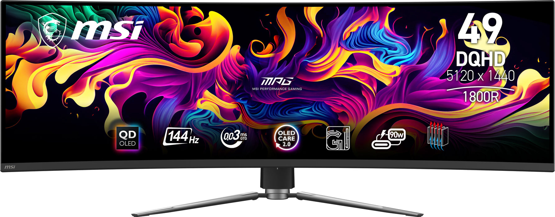 Monitor Msi Mpg 491cqp Qd-Oled  (49") 5120 X 1440 Pixeles Dqhd Qdoled Negro