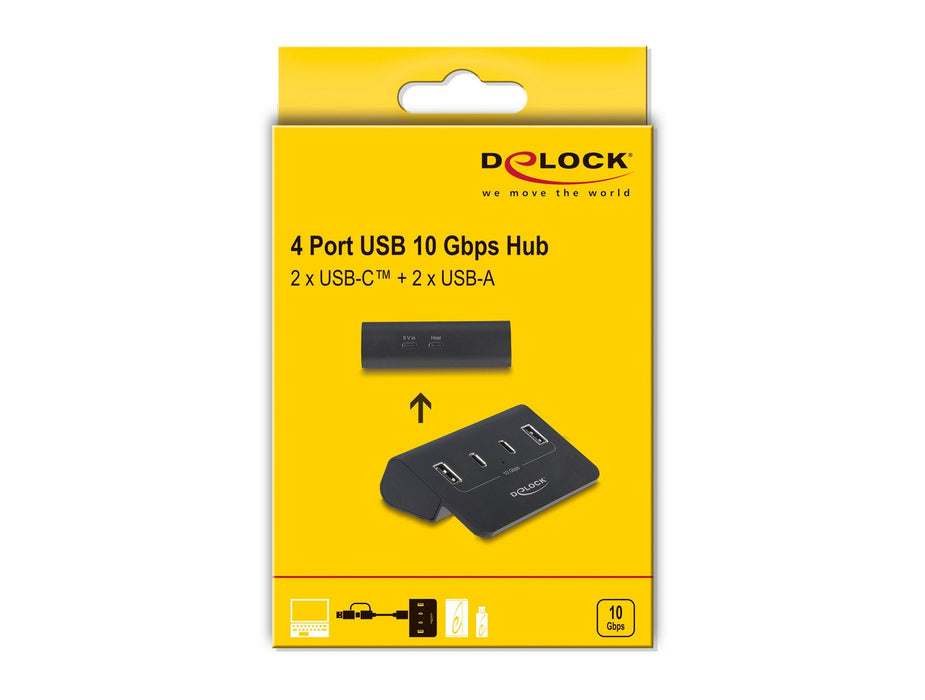Hub Delock Usb 10 Gbps Con 2 Usb-C Und 2 Usb-A Ports