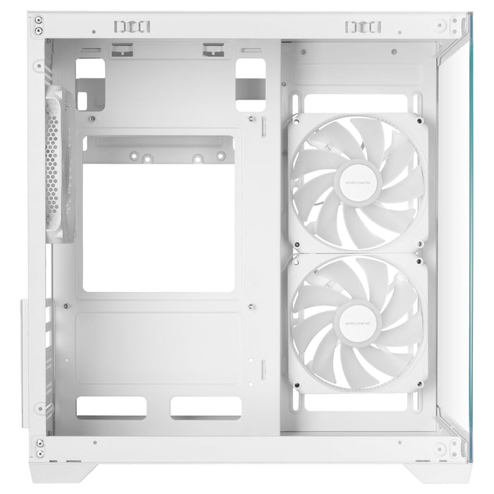 Caja Pc Micro Atx Mars Gaming Mc-View3w Gpu Max 330mm Cristal Templado Panoramico Argb Usb-C Blanca