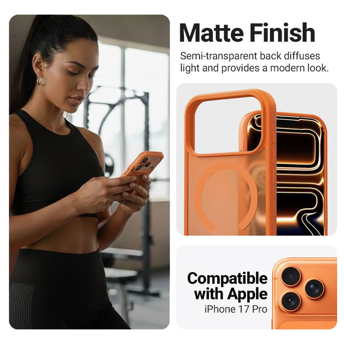 Etui Hybrid Matte Magnetic Etui Magsafe Iphone 17 Pro Pomaranczowe
