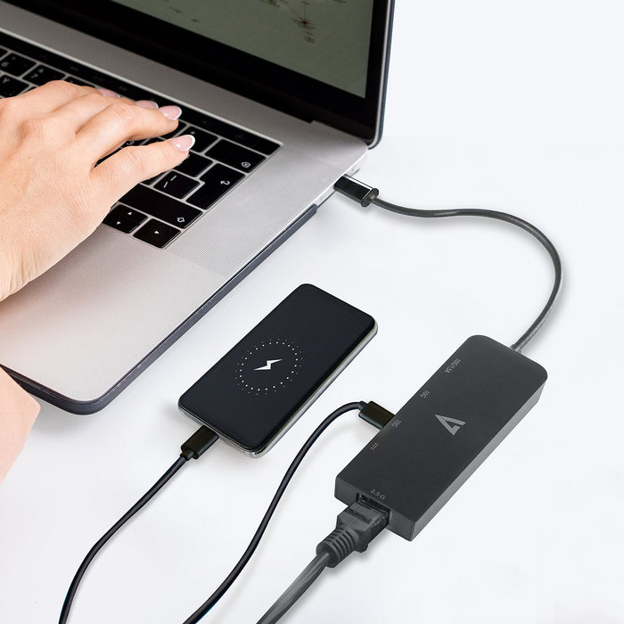 V7 V7ucrj25ghub-Blk Hub De Interfaz Usb 3.2 Gen 1 (3.1 Gen 1) Type-C