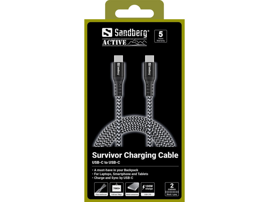 Sandberg 441-67 Cable Usb Usb 2.0 2 M Usb C Negro, Blanco