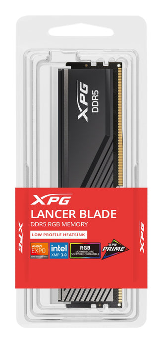 Memoria  Adata 32 Gb Ddr5 6000 Ax5u6000c3032g-Slabrbk, Lancer Blade Rgb, Intel Xmp, Amd Expo Ax5u6000c3032g-Slabrbk Negro