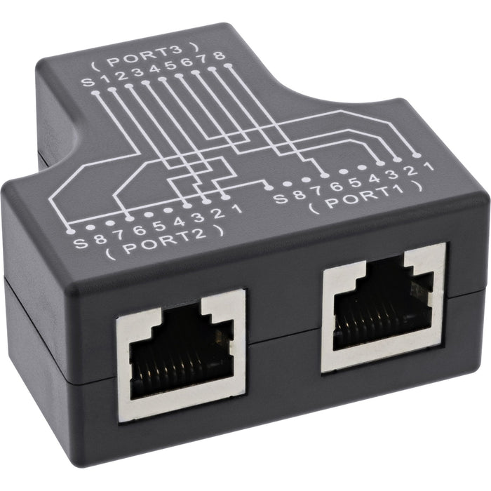 Inline® Cat.5e Stp T-Adapter (Port-Doppler), Rj45 Hembra A 2x Rj45 Hembra