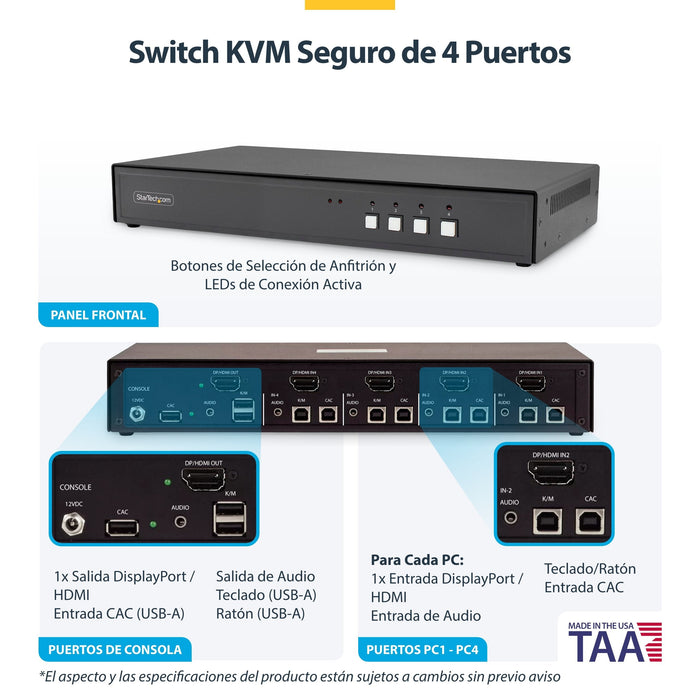 Startech.Com Kvm-/Audio-/Usb-Switch - 4 X Kvm/Audio/Usb