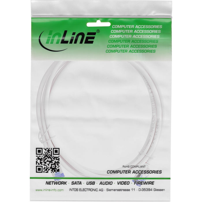 Inline® Cable De Red Slim, Cat.6a, S/Ftp, Tpe (Lszh) Flexible, Poe, White, 30m